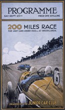Programme for the 200 miles race, Brooklands, 1925. Artist: Unknown