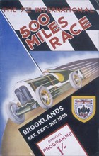 A programme for Brooklands 500 miles race, 1935. Artist: Unknown