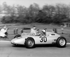 Jo Bonnier driving a works Porsche Formula 1 car, Brussels Grand Prix, Belgium, 1961. Artist: Unknown