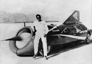 Art Arfons with 'Green Monster' Land Speed Record car, c1966. Artist: Unknown