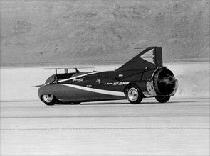 Art Arfons' 'Green Monster' Land Speed Record car, Bonneville Salt Flats, Utah, USA, c1964-c1966. Artist: Unknown
