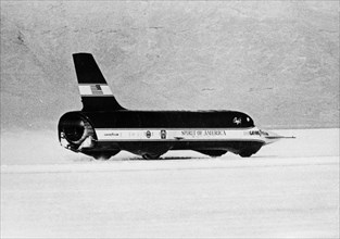 'Spirit of America Sonic I' breaking the Land Speed Record, Bonneville Salt Flats, Utah, USA, 1965. Artist: Unknown