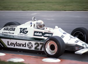 Alan Jones racing a Williams-Cosworth FW07B, British Grand Prix, Brands Hatch, Kent, 1980. Artist: Unknown