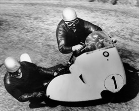 BMW Motorbike and sidecar combination, 1958. Artist: Unknown
