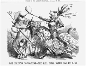 'Last Eglinton Tournament. - The Earl doing Battle for his Lady.', 1858. Artist: Unknown