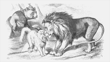 'Feline Friends; or, The British Lion and the Persian Chat!', 1873.  Artist: Joseph Swain