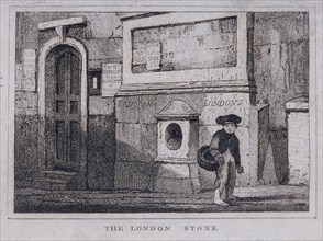 London Stone, Cannon Street, London, c1820. Artist: Anon