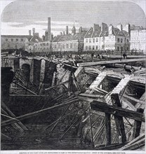 Accident in Farringdon Street, London, 1862. Artist: Anon