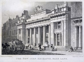 Corn Exchange, London, 1828. Artist: W Henshall