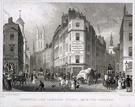 Cornhill, London, 1830. Artist: S Lacey