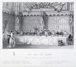 Lord Mayor's Banquet, Guildhall, London, c1856. Artist: J Shury