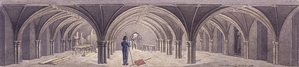 Guildhall Crypt, London, 1821. Artist: Robert Blemmell Schnebbelie