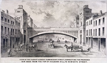 Holborn Viaduct, London, 1869. Artist: GS Willis