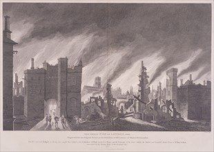 Ludgate, The Great Fire of London, 1811. Artist: John Stow