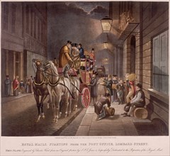 General Post Office, Lombard Street, London, 1827 Artist: Charles Hunt