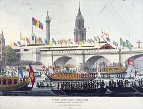 London Bridge (new), London, 1831. Artist: Henry Matthews