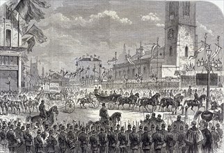 State opening of Holborn Viaduct, London, 1869. Artist: Anon