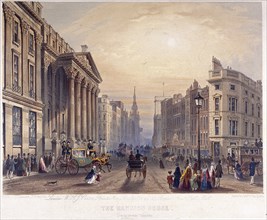 Mansion House (exterior), London, 1851. Artist: Thomas Picken