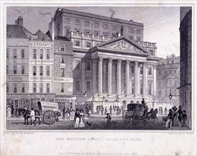 Mansion House (exterior), London, 1830. Artist: W Wallis