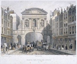 Temple Bar, London, 1854. Artist: Deroy