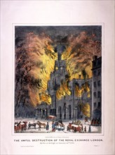 Royal Exchange (2nd) fire, London, 1838. Artist: Anon