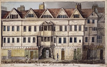 Staple Inn, London, 1810. Artist: Daniel Thorn