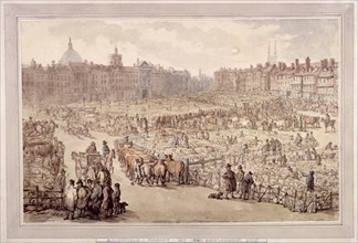 View of Smithfield Market, London, 1810. Artist: Unknown