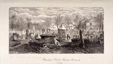 Cemetery at Bunhill Fields, Finsbury, London, 1866. Artist: Anon