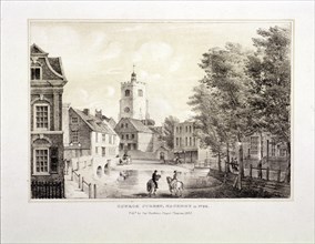 Church Street in 1790, Hackney, London, 1835. Artist: Anon