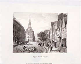 Upper Street, Islington, London, 1819. Artist: Anon