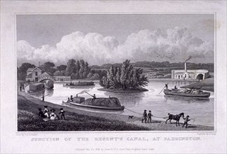 Regent's Canal, Paddington, London, 1828. Artist: S Lacey