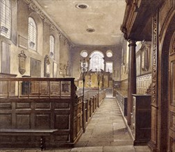 Interior of St Olave Jewry, London, 1887. Artist: John Crowther