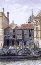 Paul's Wharf, London, 1881. Artist: John Crowther