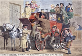 'The 3 Browns book'd for Brighton, and only one place', c1830. Artist: Anon