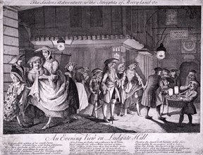 'The sailor's adventure to the streights of Merryland or, an evening view on Ludgate Hill', 1749. Artist: John June