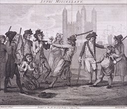 'Manning the navy', Tower Hill, London, 1790. Artist: John Barlow