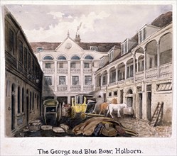 George and Blue Boar Inn, Holborn, London, c1850. Artist: Anon