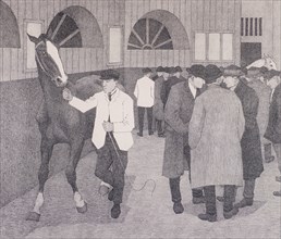 Horse dealers at the Barbican, London, c1918. Artist: Anon