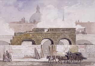 The remains of Fleet Prison, London, 1868. Artist: Anon