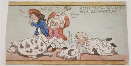 'A City Hunt, or Preparations for Lord-Mayor's Day!!!', c1790. Artist: Anon
