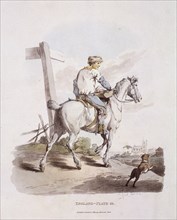 A butcher's boy riding a horse, Provincial Characters, 1813. Artist: Anon