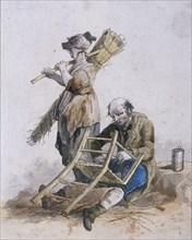 Two chair menders, Provincial Characters, 1804. Artist: William Henry Pyne