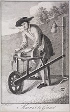 'Knives to Grind', Cries of London, c1750. Artist: JM