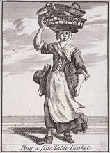 'Buy a fine Table Basket', Cries of London, (c1688?). Artist: Anon