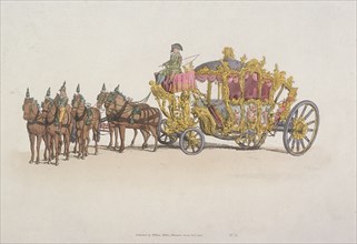 Lord Mayor's Coach pulled by a team of six horses, 1805. Artist: Anon