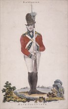 Member of the battalion in the Bank Volunteers, holding a rifle with a bayonet attached, 1799. Artist: John Barlow