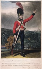 Military figure in the uniform of the fifth regiment of the Loyal London Volunteers, c1800. Artist: Anon