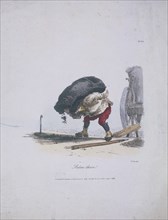'Below there!', Cries of London, 1828. Artist: Engelmann, Graf, Coindet and Company