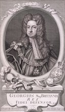 Oval portrait of George I, King of Great Britain, 1718. Artist: George Vertue
