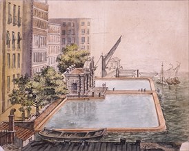 View of York Stairs, Westminster, 1809. Artist: Anon